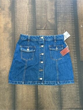 Forever 21 Denim Skirt with Heart Buttons